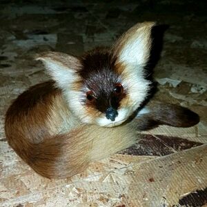 Vtg Real Fur FOX Statue